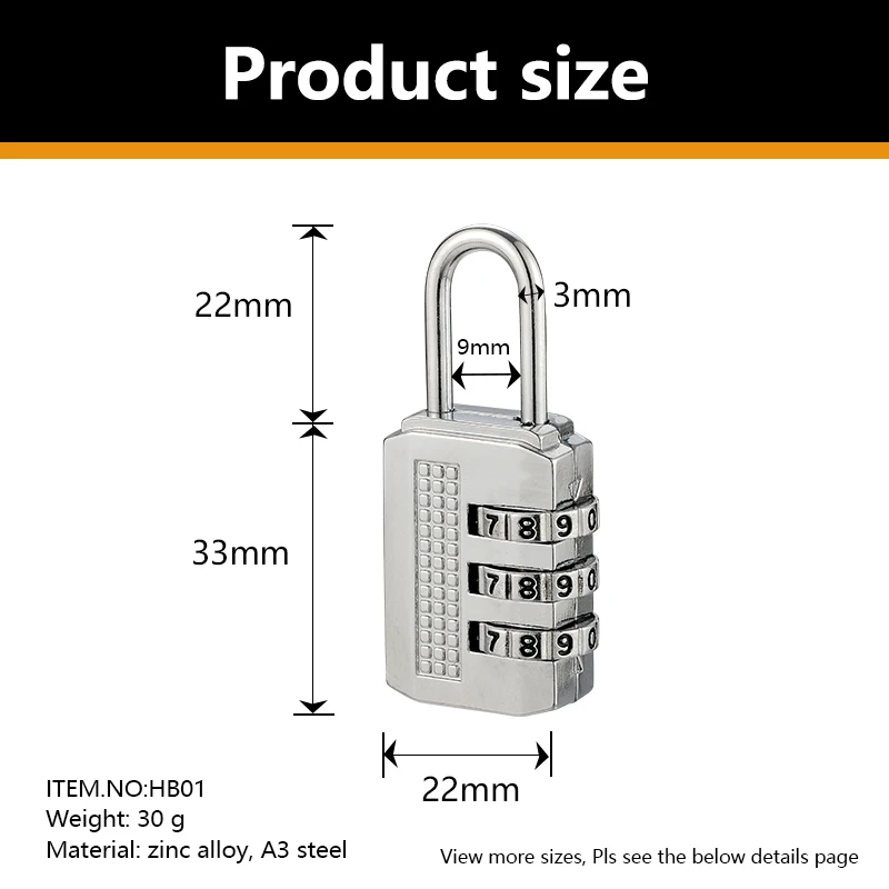 Approved Luggage Lock 3 Digit Tsa Locks