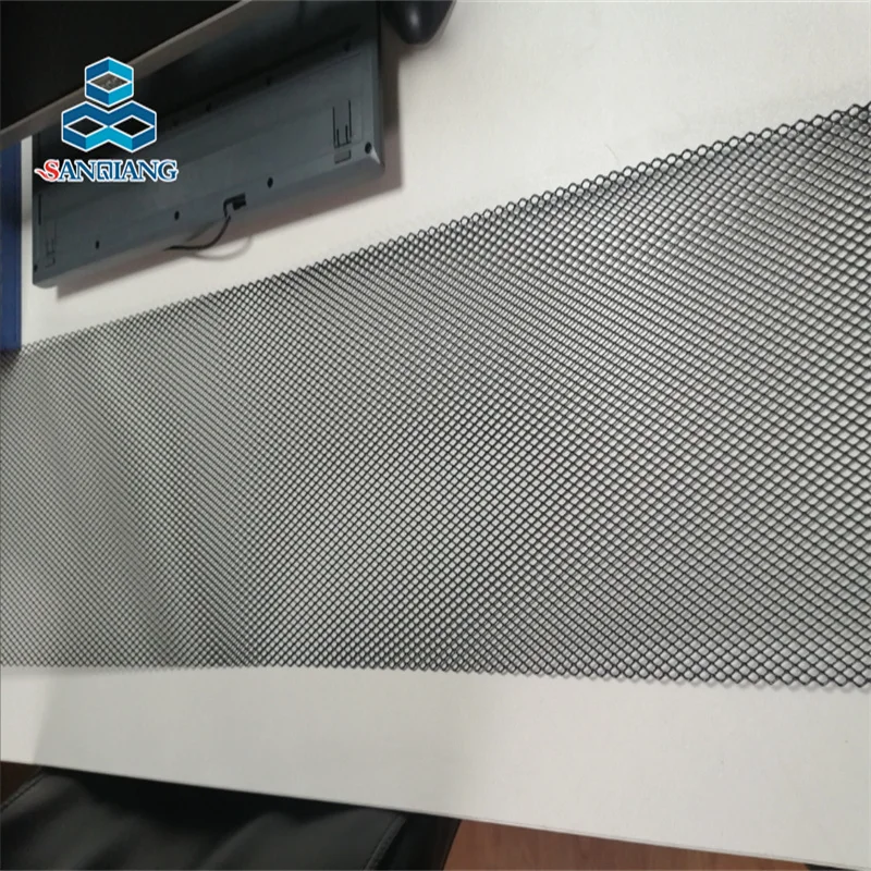 6x20mm 500mm Width Black Aluminum Perforated Expanded Mesh Diamond Hexagonal Hole Car Grille Screen