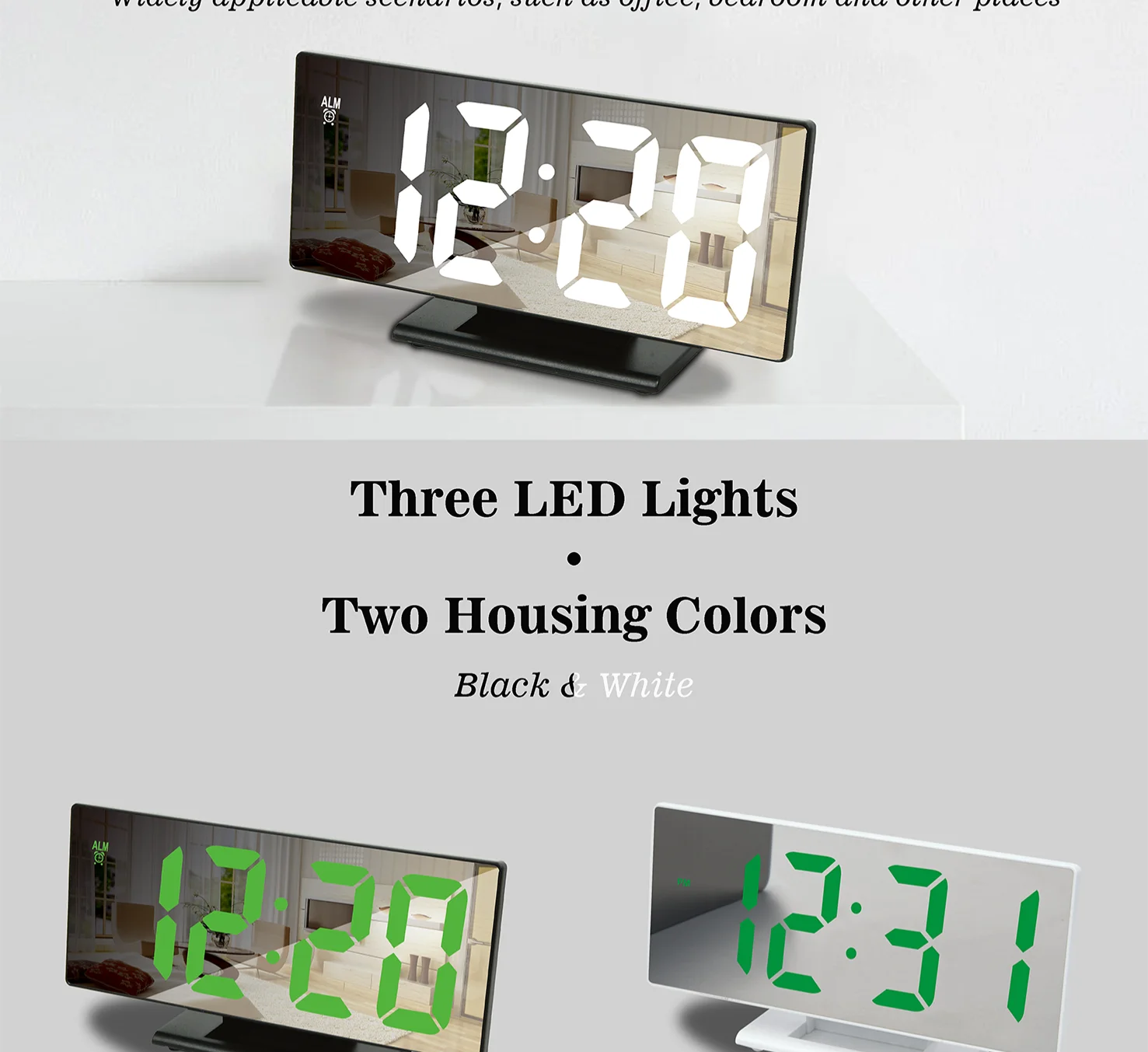 Led Digital Alarm Clock Wall And Desk Clock Smart Electric Clock