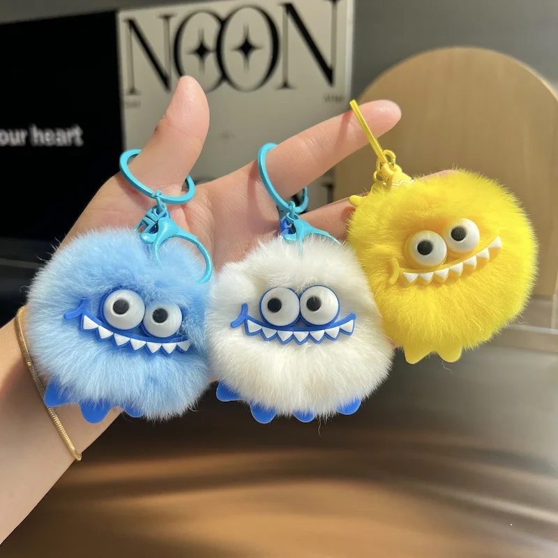 Cute Plush Little Monster Keychain - Creative Fur Ball