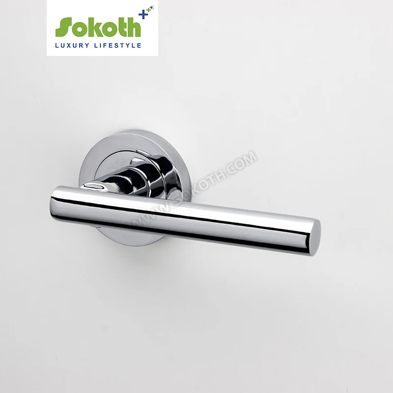 Classical Design Door Lever Handle Round Rosset Aluminum Door Handle Modern Interior Room Door Handle