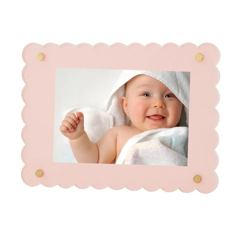 Clear Rectangle Scalloped Acrylic Picture Frame