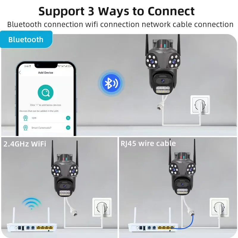 Outdoor Waterproof IP66 Dome Camera Two-Way Voice Intercom 10x Zoom Humanoid Tracking Motion Detection Supports SD Memory Card