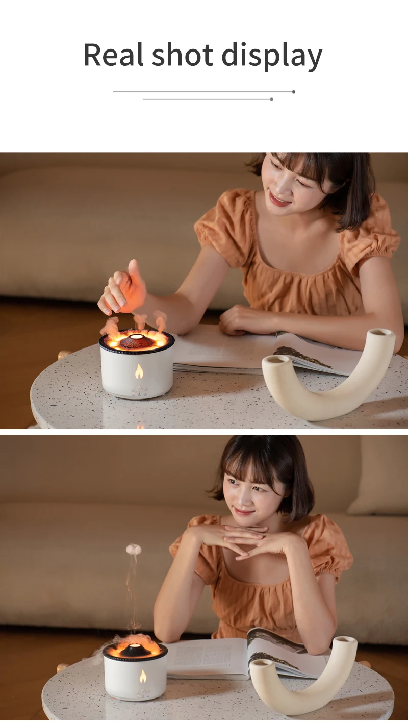 Home Mini Flame Essential Oil Aroma Diffuser Volcano Ultrasonic Purifier air Humidifiers