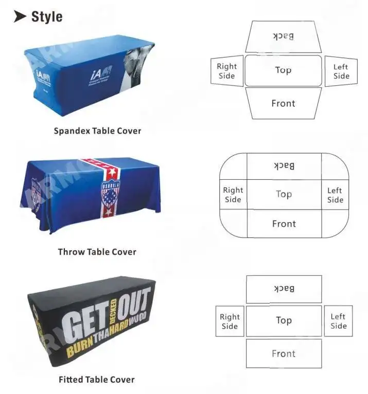 Trade Show Custom Printed LOGO Design Block Print Table Cloth Custom Table Cover