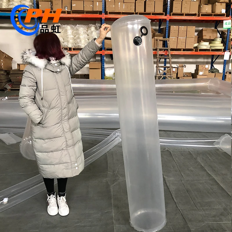 Transparent TPU PVC Inflatable Lay Flat Hose Air Bladder with Cutting Service Customizable Size for Gas Oil Water Applications