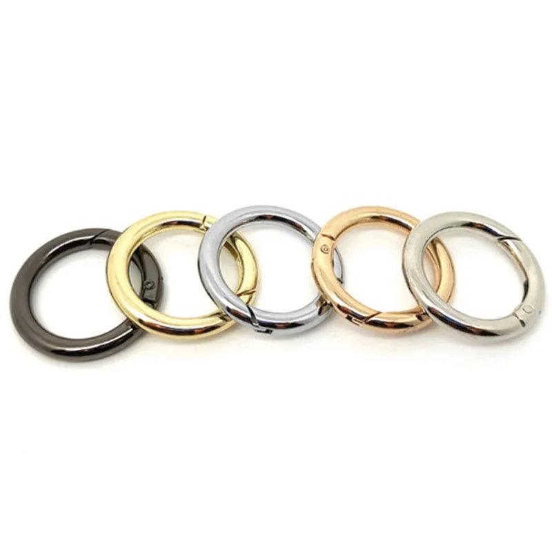 1 Inch Gold Spring Trigger Clip Buckles - 2 Pack O Rings For Purse Straps & Bag Making