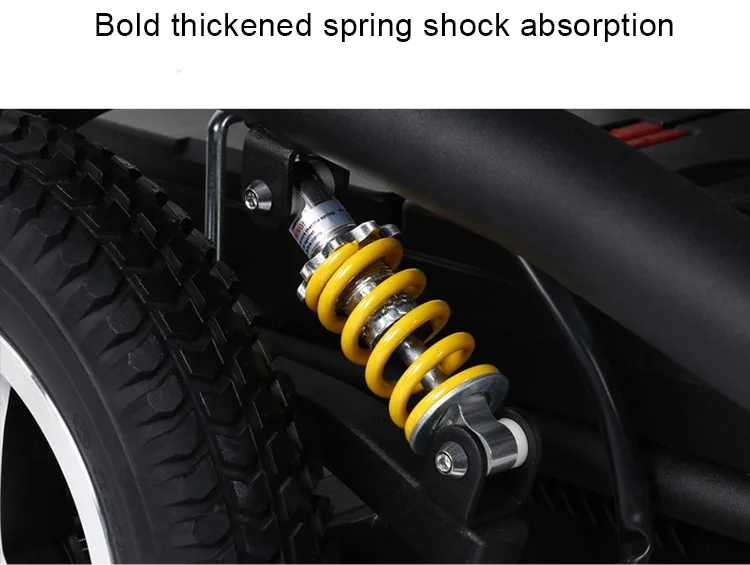 Shock absorbing spring thicker equipped with two oversize spring shock absorb comfortable wheelchair with back handle- SWC01 factory