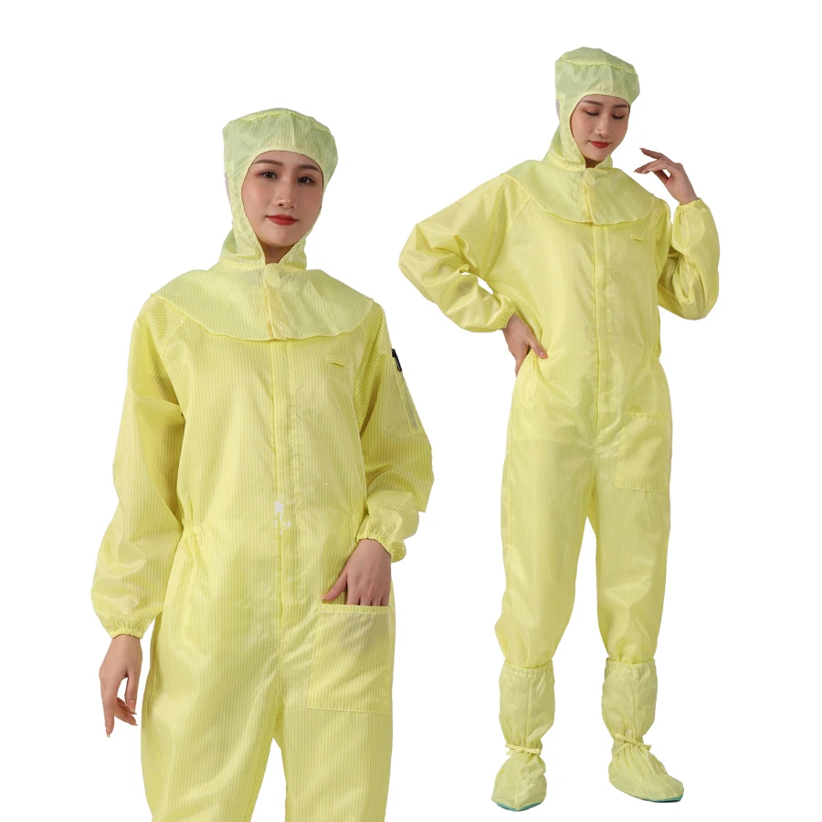 Washable Blue Anti-static Clean Room Working Clothes ESD Garment Jumpsuit Without Hood Cleanroom Coverall Without Hood RH-1003A