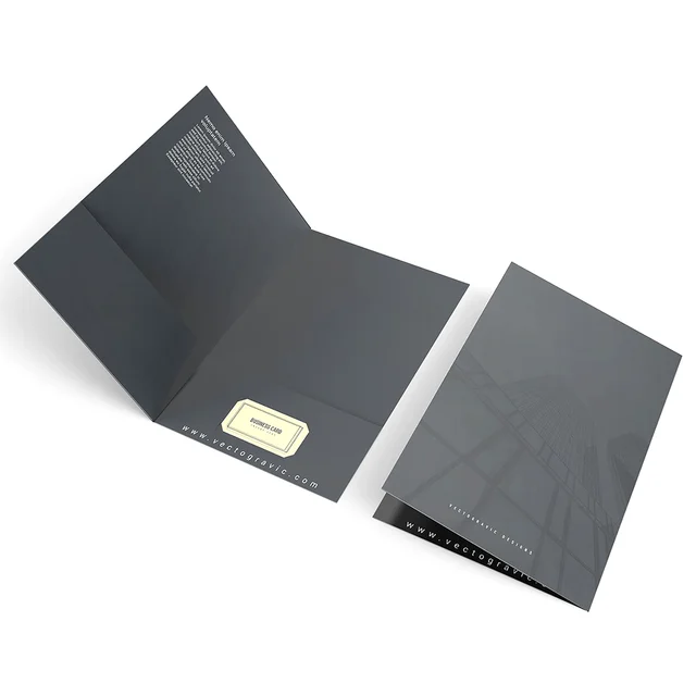 Wholesale Cheap Price Customized Logo A4 Paper Card Stock Presentation File Folders With Pocket