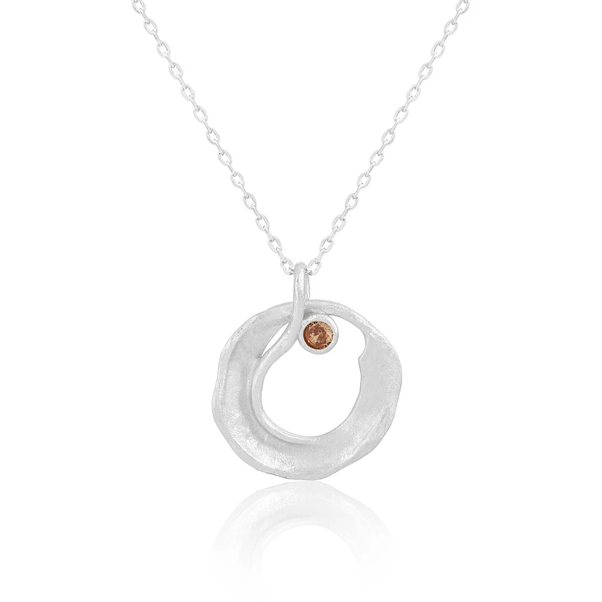 Round Hollowed Out Diamond studded Cool Style S925 Pure Silver Niche Personality Ins Temperament Light Luxury Collarbone Chain