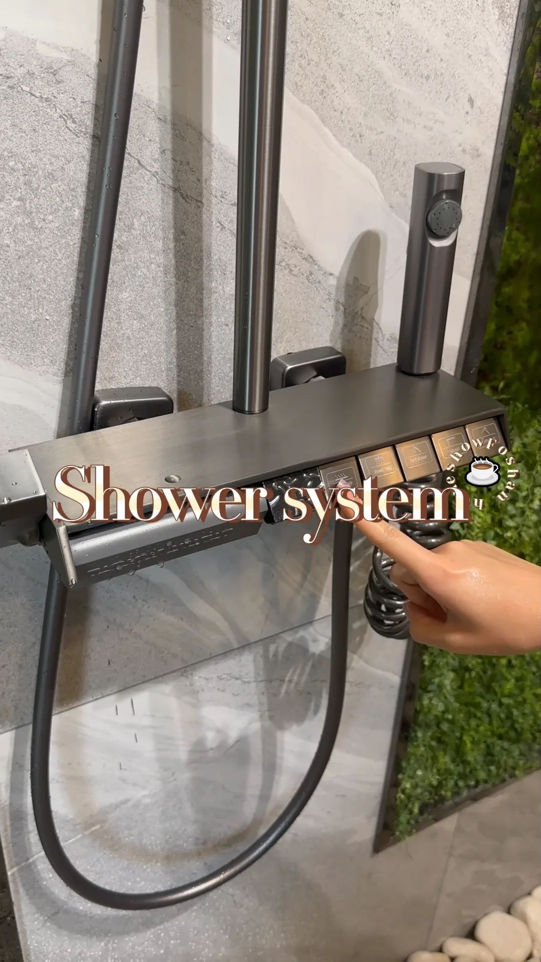 New Trend Gun Matel White Color Piano Key Shower System Set Smart