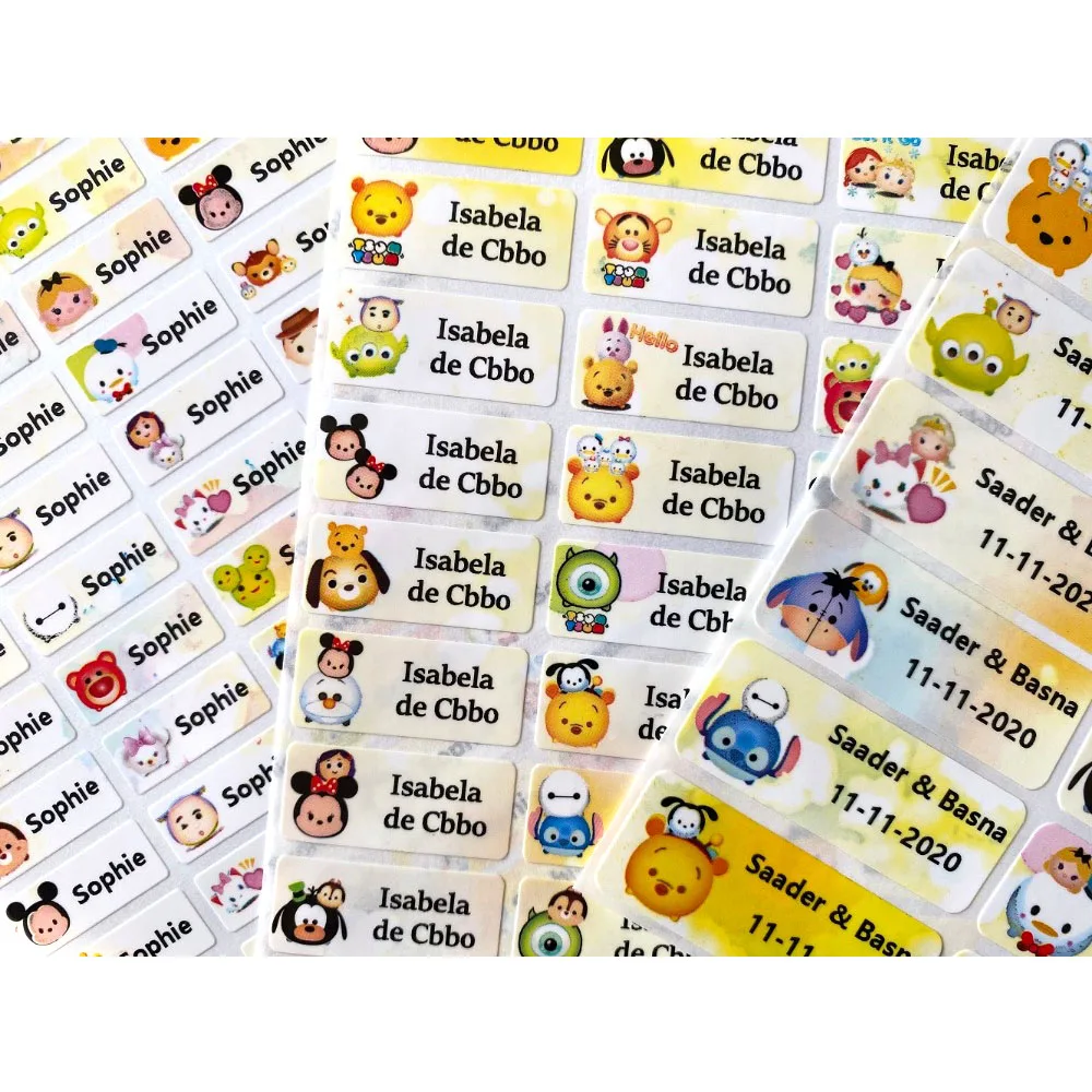 Cute Animal Pattern Custom Name Sticker Multicolor Waterproof Personal Label Children Scrapbook School Stationery Set Stick