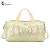 Bolso de viaje estrella dorado brillante.