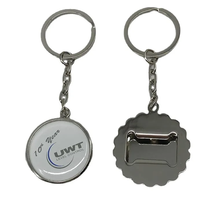 Custom Metal Keychains - Durable Two-Tone Rectangular Promotional Keychains For Businesses & Events