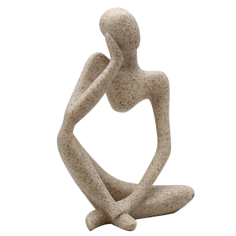 Nordic Creative Personalized Interior Sandstone Drawing Character Decoration