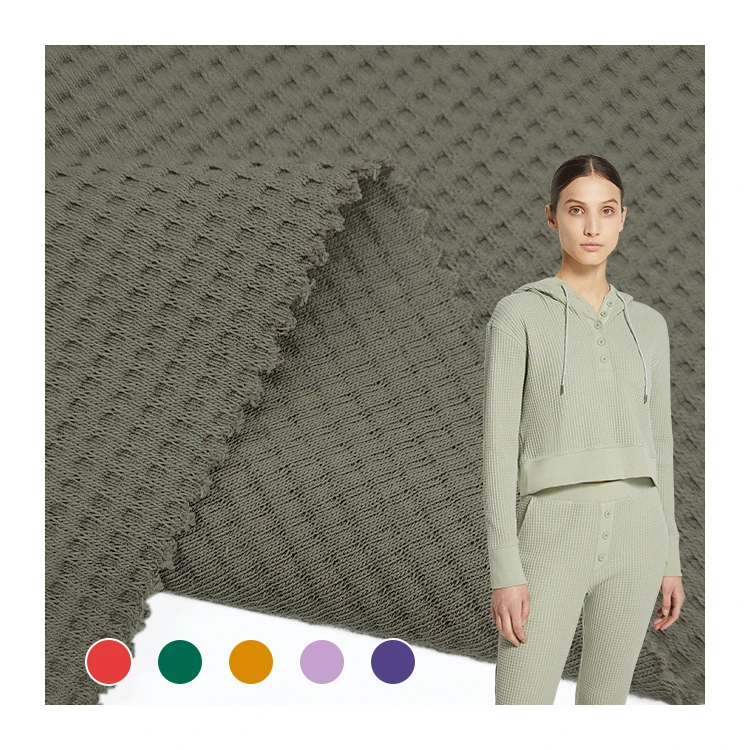 New Design Kids Cotton Waffle Fabric, China Supplier Knit 32S Waffle Fabric Fabric for T Shirt/