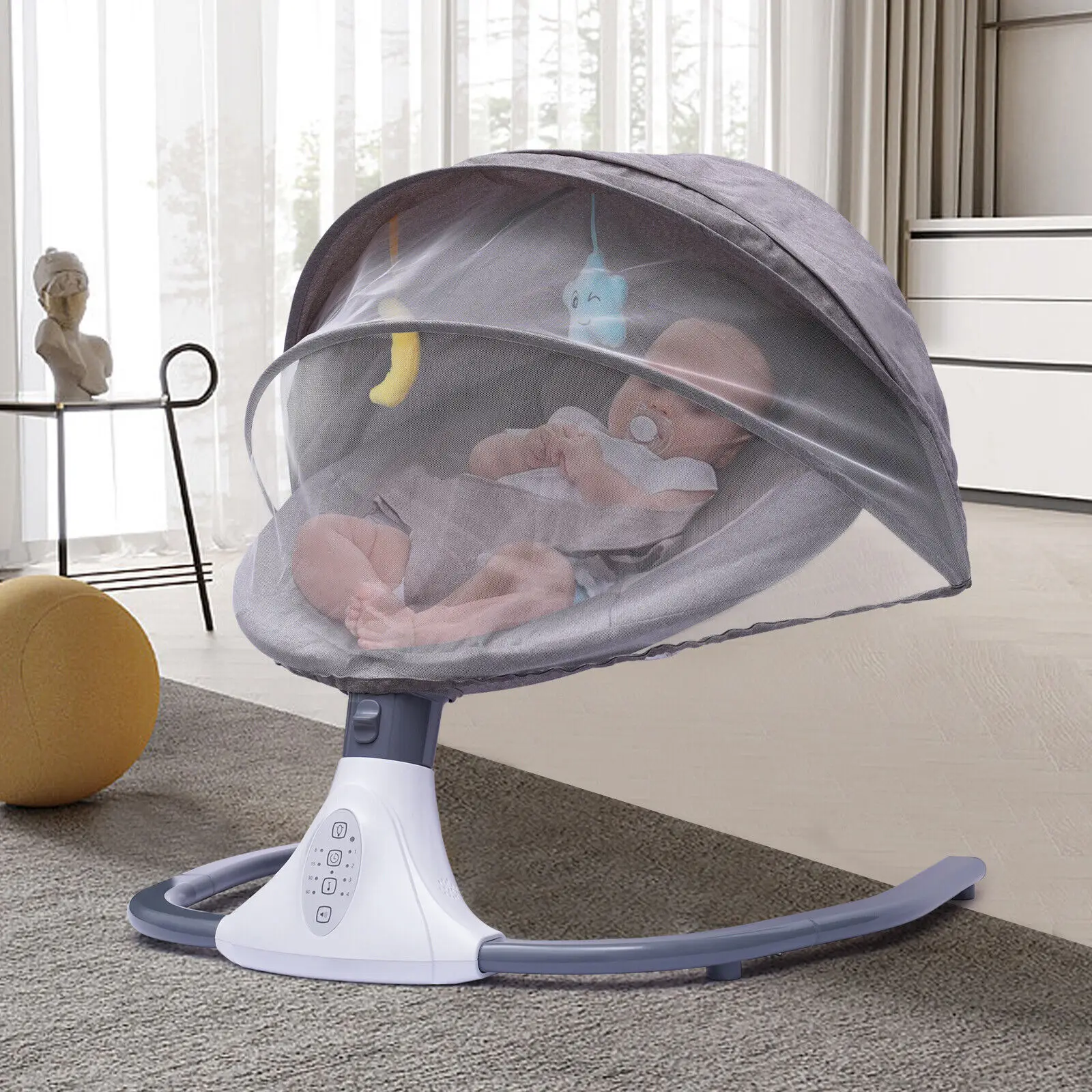 Lm Kids Electric Baby Bouncer Swing Bluetooth Music Infant Newborn