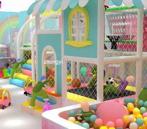 Commercial Macaron Sweet Theme Naughty Castle Indoor Kids Soft Play Plastic Playground Children's Indoor Recreation Space