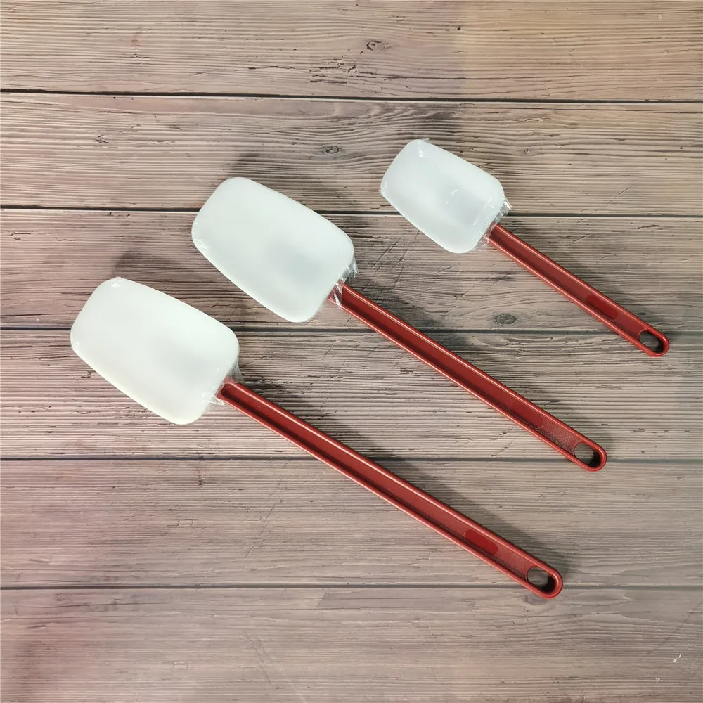 Manufacture bakery tool white flat dough mixing pastry plastic scraper custom cooking bread rubber cream kitchen spatula supplier