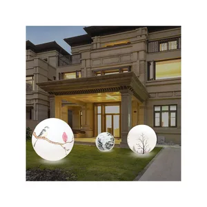 Customized Logo Solar Powered LED Ball Light Rechargeable Wireless for Park Garden Decoration IP67 Plastic Body Battery Supply