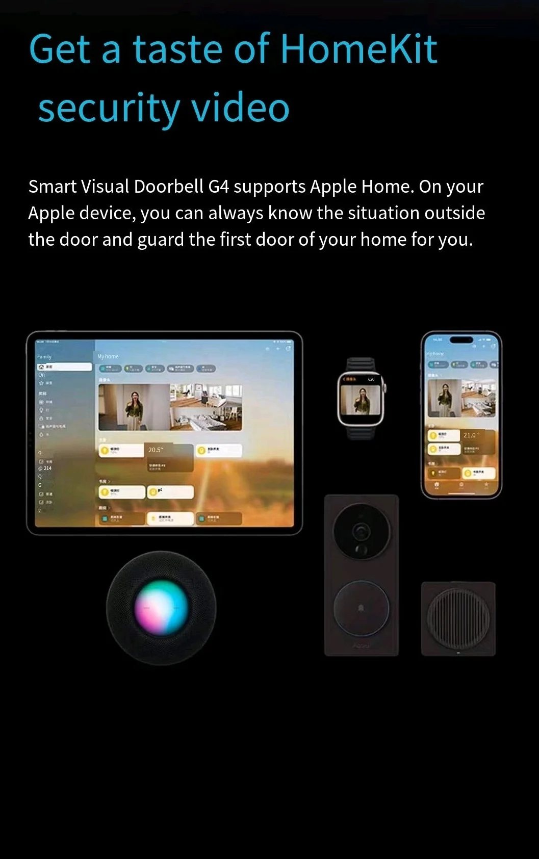 G4 Intelligent Visual Doorbell Wifi Homekit Home Keyless Camera Electronic Cat Eye Remote