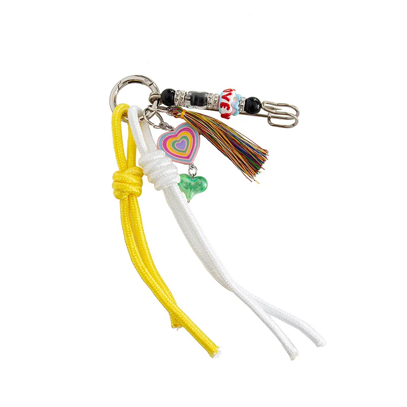 アクセサリー macaron New love Macaron Color Hand-woven Rope Knot Rhinestone