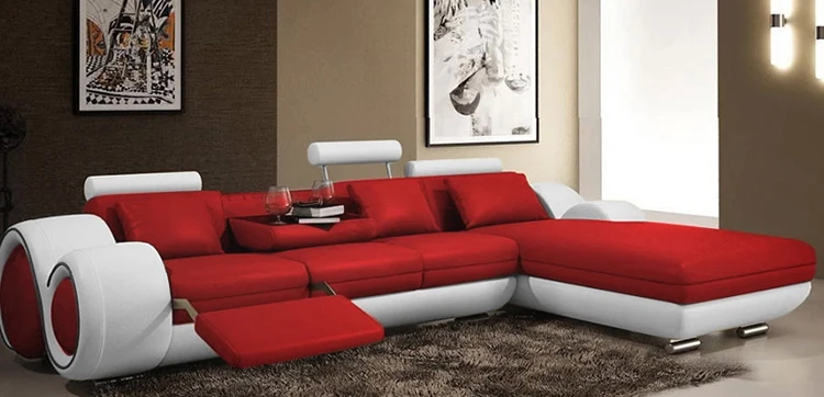 Modern Design Genuine Leather European Style L U Shaped Sofa Luxury ...