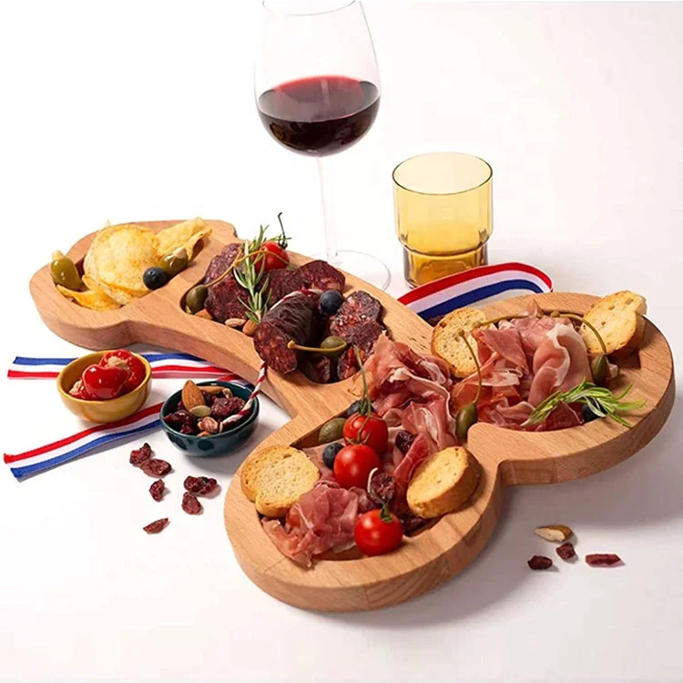 Funny Aperitif Boards Wooden Platter Serving Tray for Crackers Fruit Meat Penis Shape Food Tray Women Bachelor Party Food Tray
