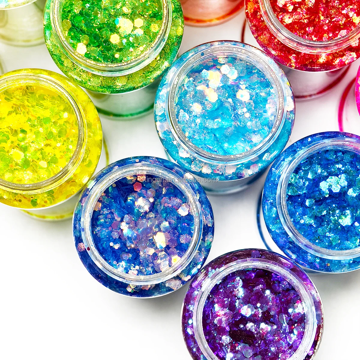 product factory wholesale cosmetic glitter powder hexagon pet bulk holographic glitter mixed chunky glitter powder for crafts 24 colors-7