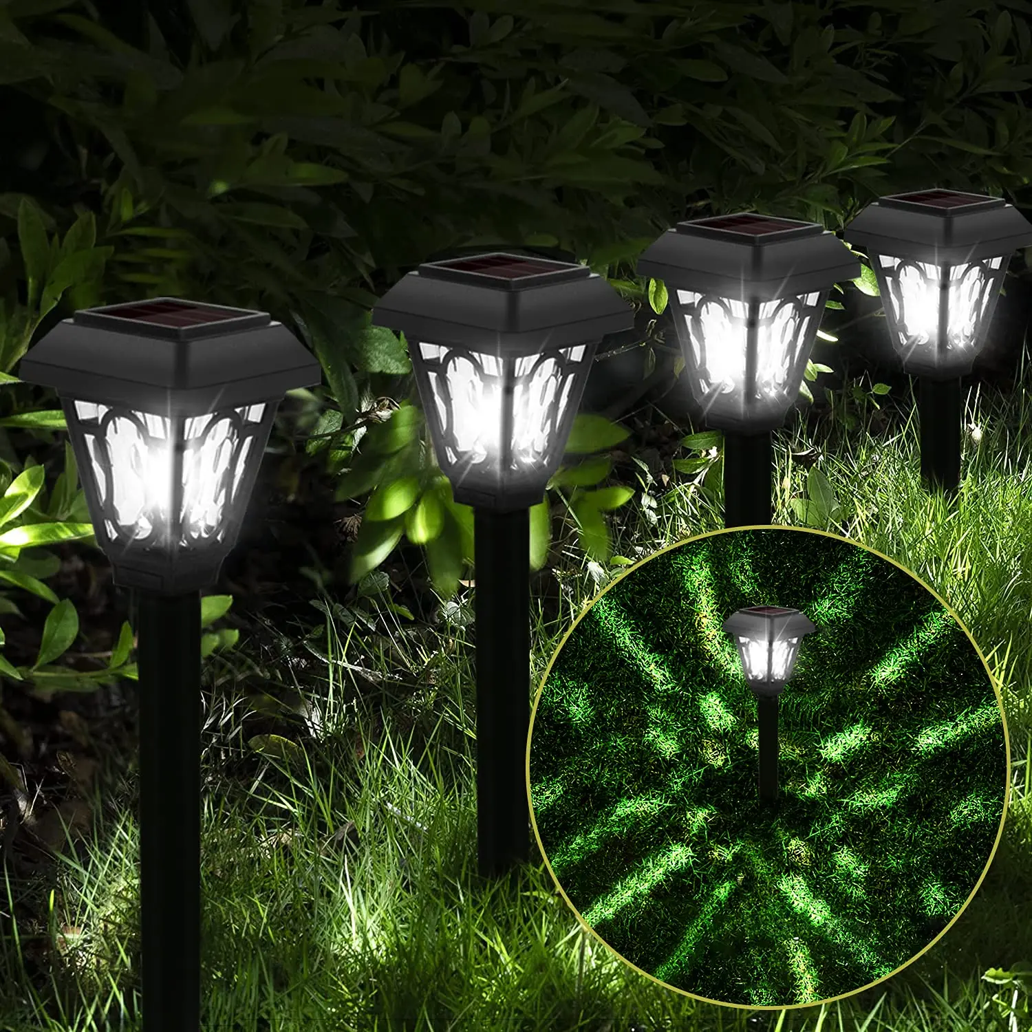 Outdoor Driveway Landscape Led lighting Waterproof Black Stake Solar Garden Lights For Pathway