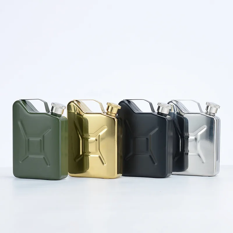 Wholesale Outdoor Portable Stainless Steel Flask Bottle Cross-Border Supply for Camping Thickened Oil Can/Oil Barrel for Gas