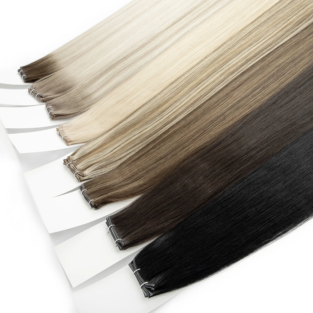 LeShine New Design Russian Hair InvisibleCan Be Cut Virgin Hand Tied Weft  Genius Weft Hair Extensions  Genius Weft