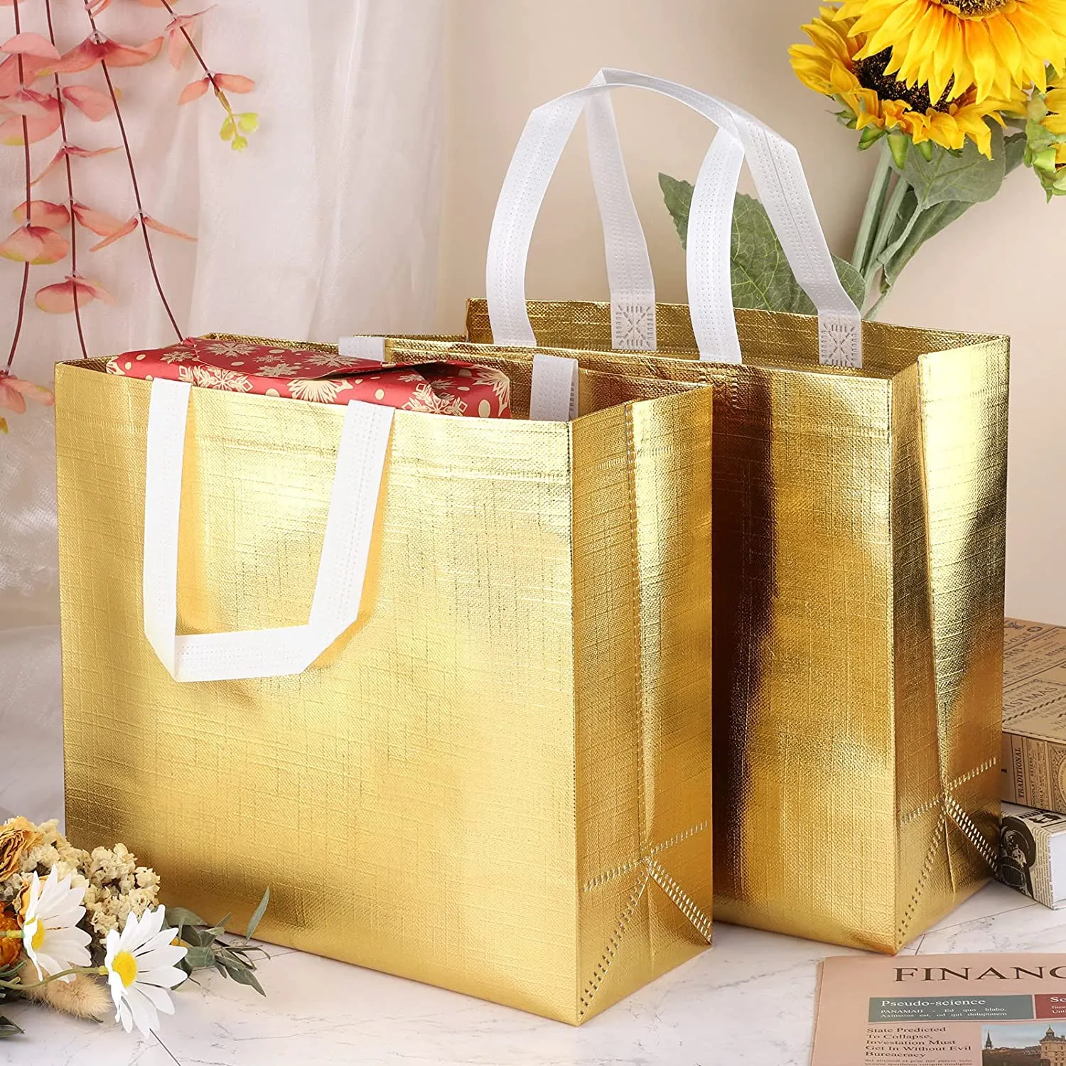 Bolsa de compras portátil no tejida ecológica al por mayor, bolso