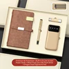 Gold notebook+ pen + power bank +USB 4pcs set