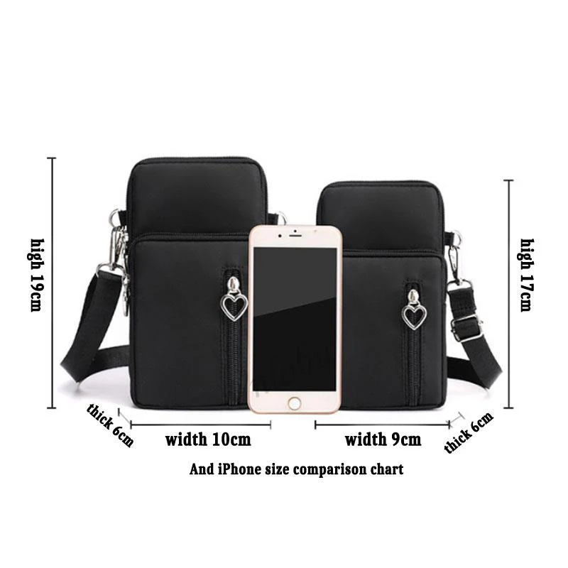 Laudtec Crossbody Wallet Phone Bag for Women Nylon Small Crossbody Shoulder Bag Arm Bag Cell Phone Purse factory