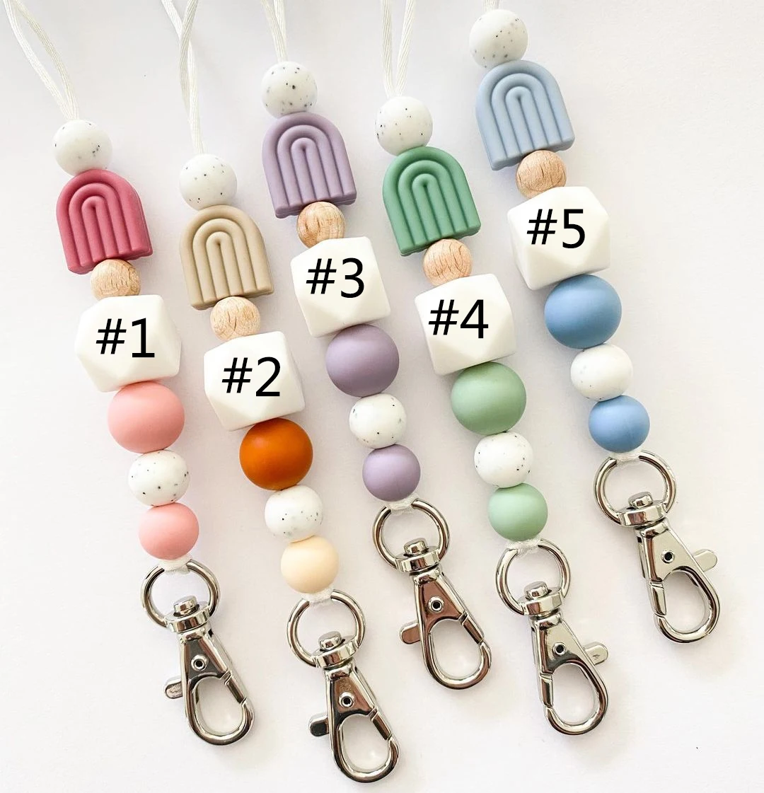 Silicone Keychain with Safe Card Picker Rainbow Color Silicone Beads Women  Keyrings Barcelet Fashion Keychains For Keys Bag Car - AliExpress
