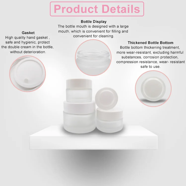 Empty Skincare Glass Cream Jar Round 1oz 2 Oz 5ml 30ml 60ml 50ml 100ml ...