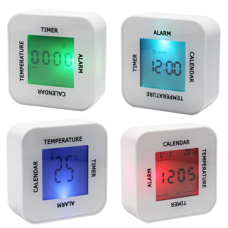 Electronic Alarm Clock Silence Luminous Creativity Personality Simple Intelligent Multi-Function Sublimation Led Alarm Clock