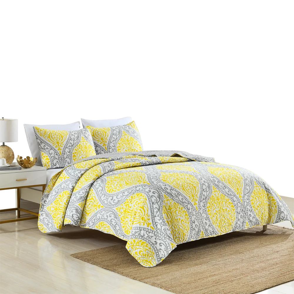 Boryard Quilted Bedspread Set Edredones Printed Queen King Size Luxury