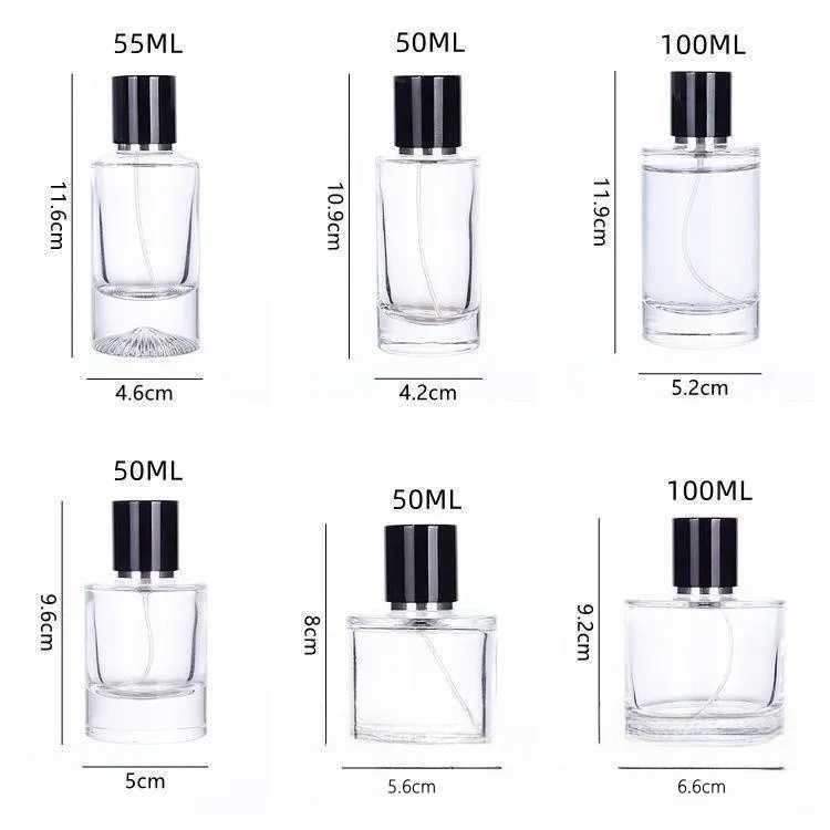 Wholesale 50ml 100ml Spray Fragrance Bottle Transparent Cylindrical ...