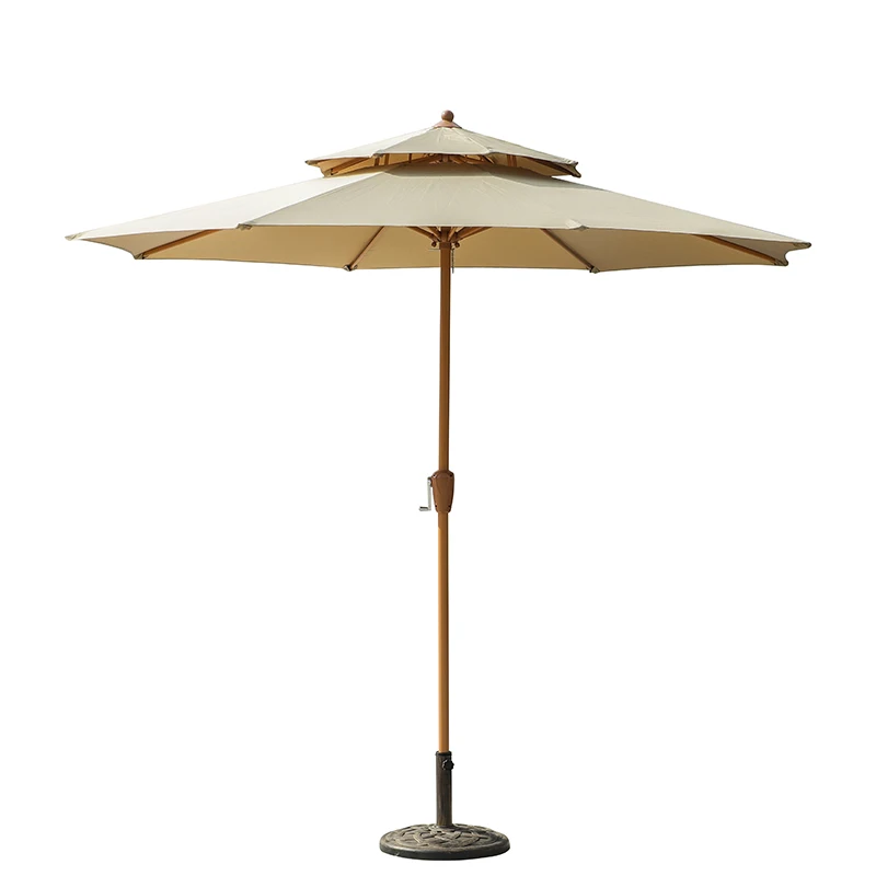 Outdoor Patio Umbrella With Customization Logo For Beer Cafe Restaurant Hotel Patio Beach Two Layer Umbrella Parasol