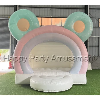 18oz new design commercial grade inflatable bouncy castle pastel bounce house jumping bouncer