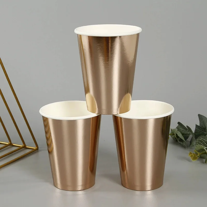 Gold foil paper cup for Party Festival coffee Custom Paper Cups factory