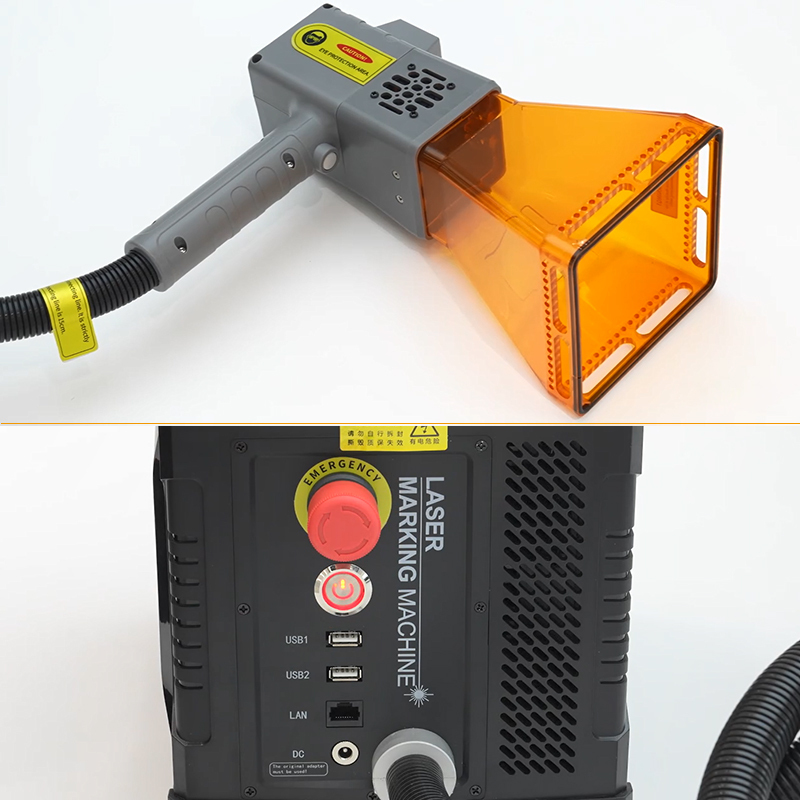 Original Factory Price 50W Handheld Manual Engraving Silver Metal Wood Logo Fiber Laser Marking Machine