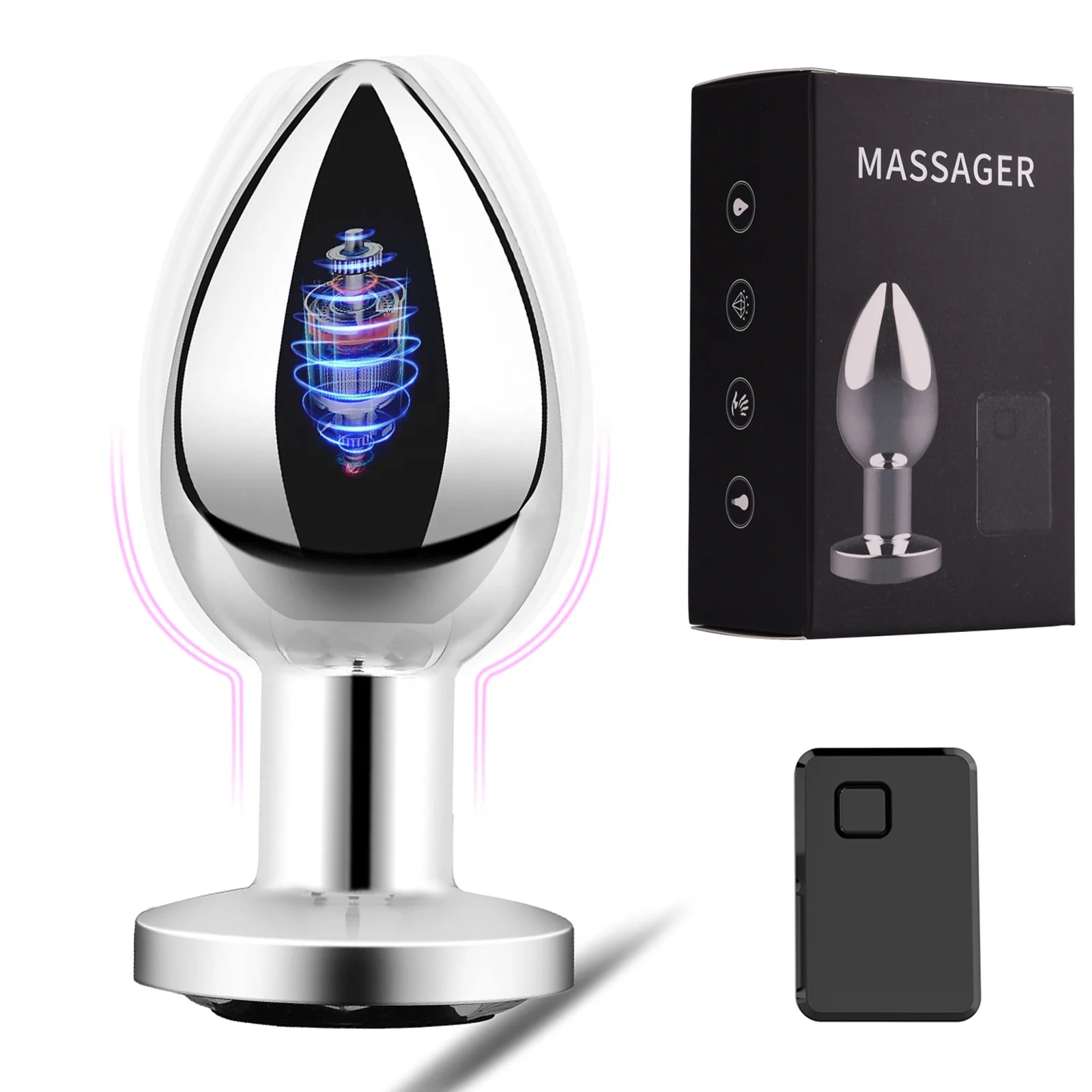 Vente en gros de plug anal vibrant  10 frquences vibrateur  distance  plug anal en mtal jouets anaux plug anal lectrique