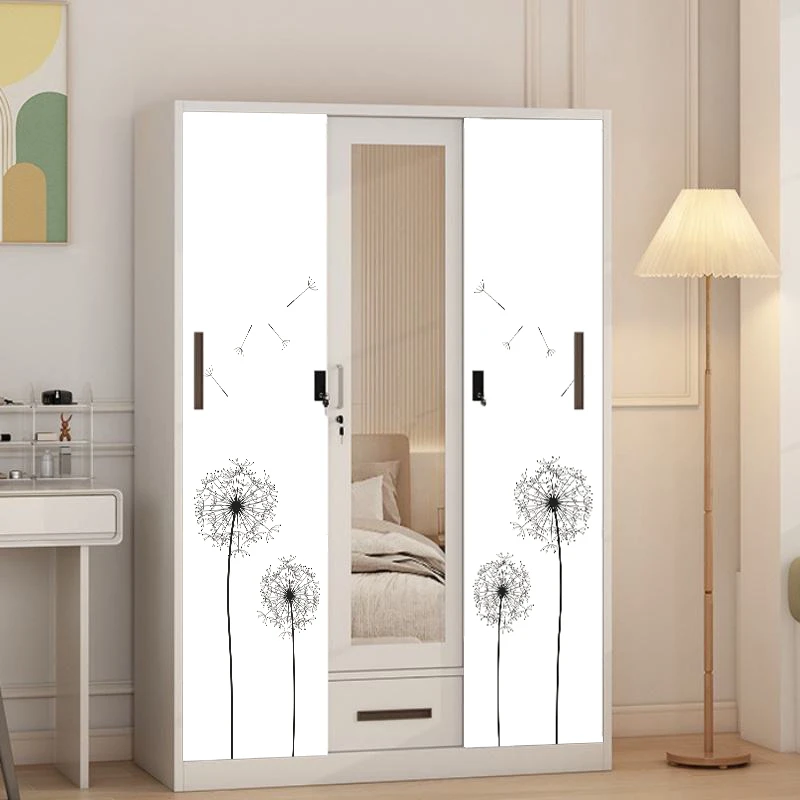 Metal Sliding Door Almirah with Mirror Drawer for Clothes and Accessories
