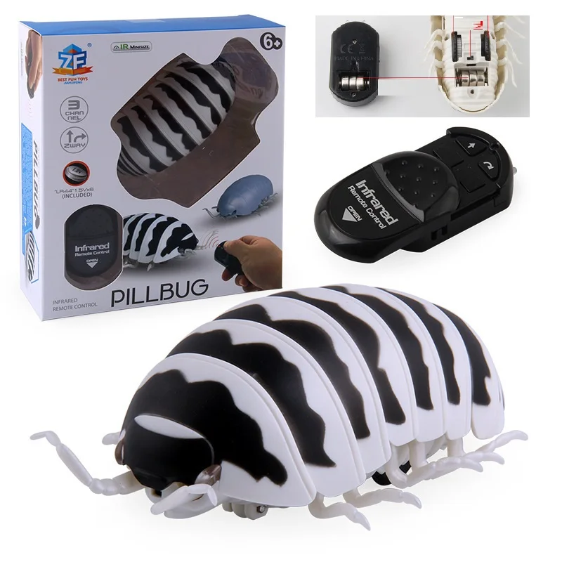 Simulation Remote Control Pill Bug Realistic Novelty Tricky Toy for Children Kids Birthday Gift RC Animal Toy