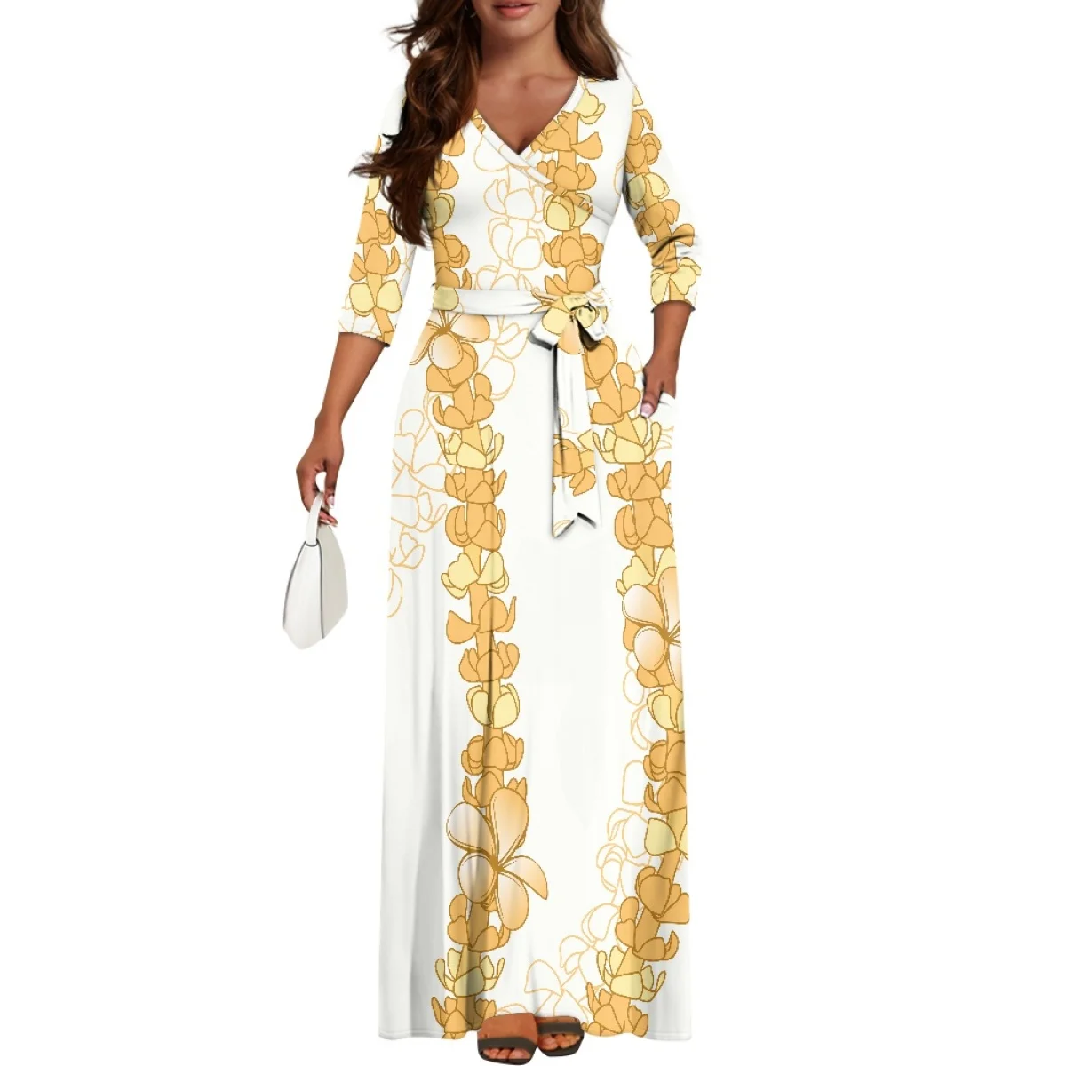 PIKAKE LEI Hawaiian Style Polynesian Prom Dress for Plus Size Women PIKAKE LEI Hawaiian Style Polynesian Prom Dress for Plus Size Women