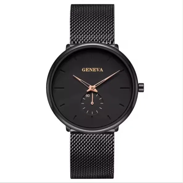 Geneva Minimalist Watch Men Ultra Thin Blue Stainless Mesh Belt Watch the  Lowest Price and Most Favorable Factory Wholesale